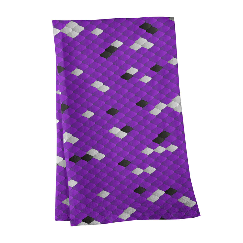 Serviette de thé à échelles serpent, Mauve, Sergé de coton