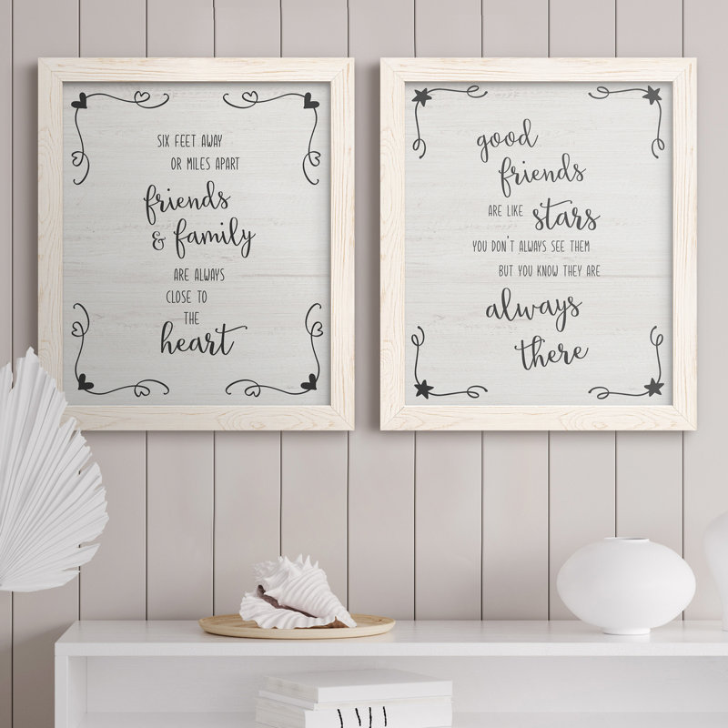 Six pieds, ensemble de 2 pièces d'art textuel sur toile, Cadre blanc, H 43,5 po x l 31,5 po x P 1 po