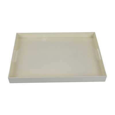 Diana Serving Tray with Integrated Handles, White Polyurethane 19x14