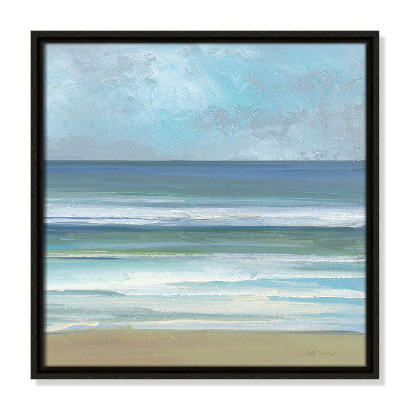 «Gentle Waves II» par Sally Swatland, H 17,5 po x l 17,5 po, Flottant espresso