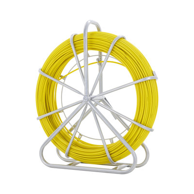 600 ft Fiberglass Fish Tape with Steel Reel Stand - Non-Conductive Duct Rodder & Wire Puller Kit for Electrical Conduit