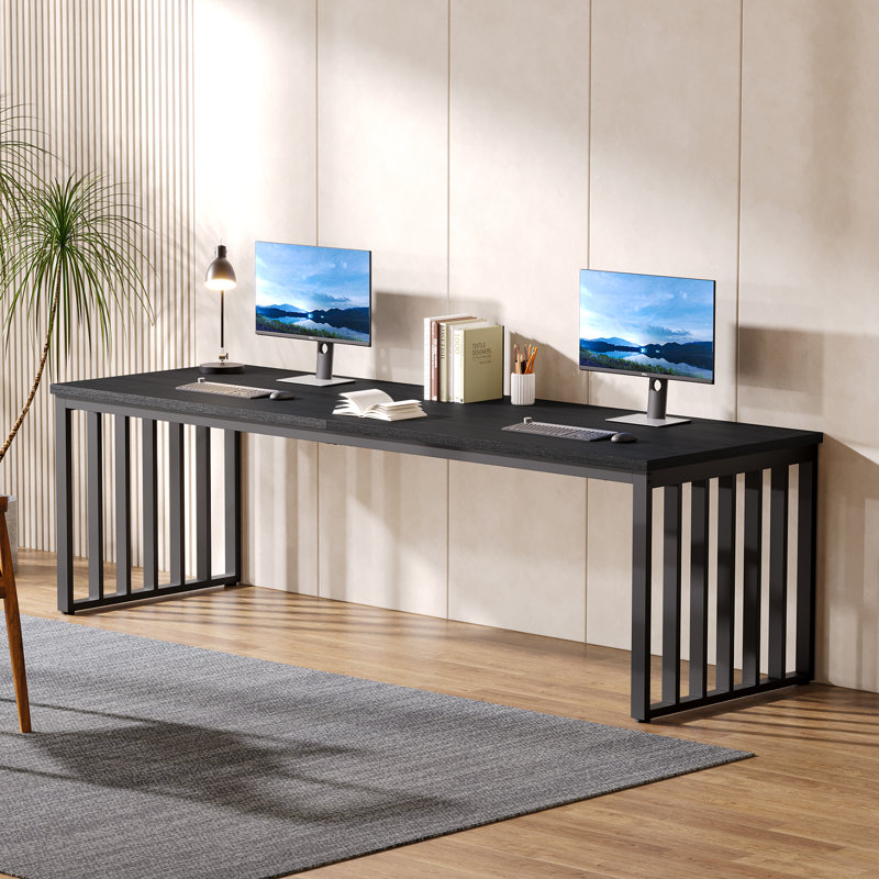 Lapo Metal Base Computer Desk, Black/Black