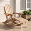 Chaise berçante pliante en PEHD Adirondack avec repose-pieds, porte-gobelet et base amovible-17830160