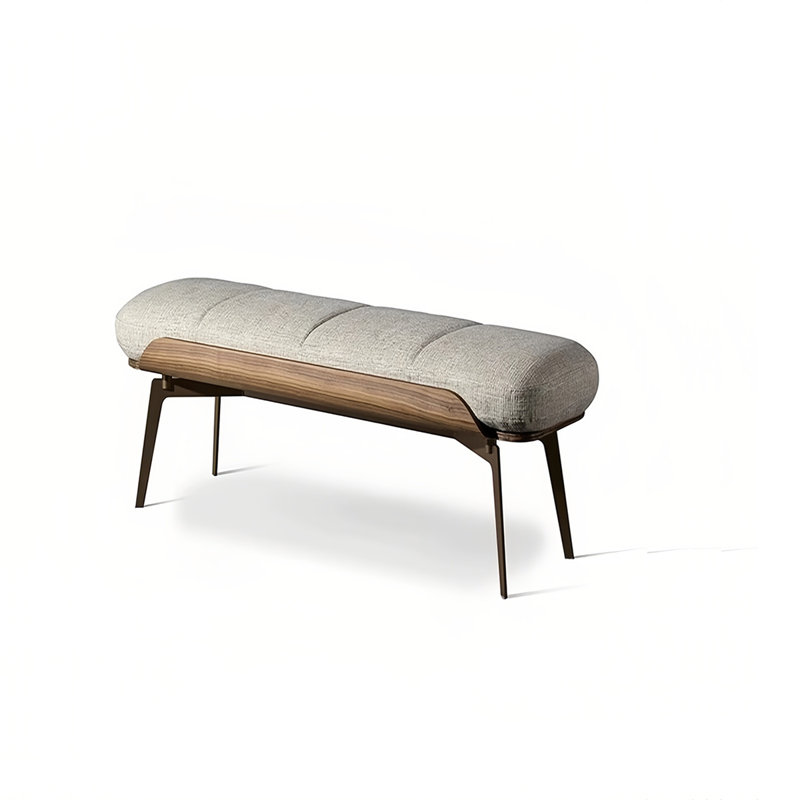 Banc rembourré 100% lin, H 17,71 po x l 47,24 po x P 15,74 po