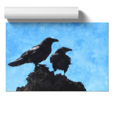 Two Crows Painting - Frameless Print