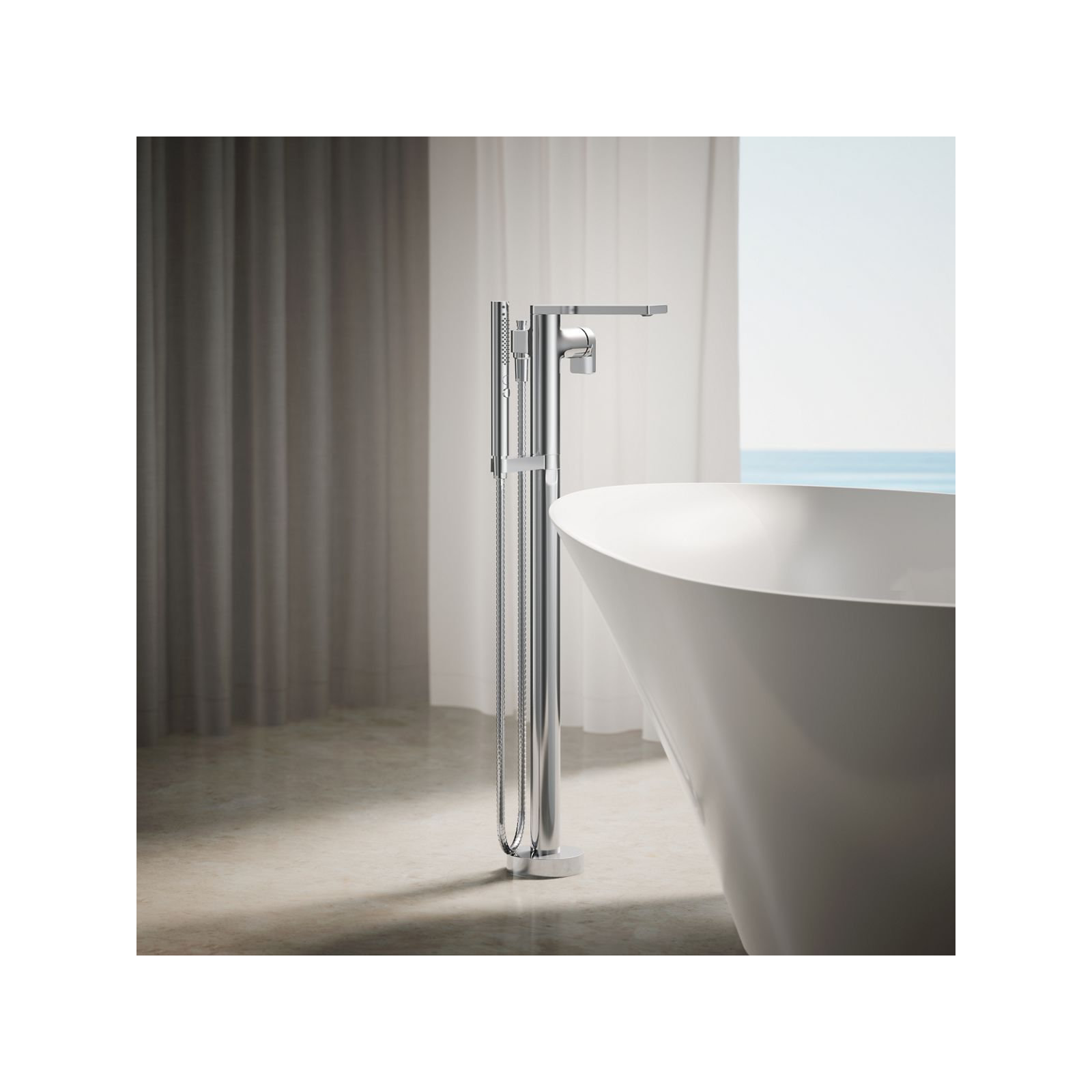 Composed Freestanding Bath Faucet, Polished Chrome