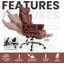 Ergonomic Adjustable Reclining Swiveling Office Chair - Faux Leather with Footrest for PC-119965246