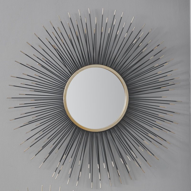 Valeer Metal Flat Wall Mirror, Black