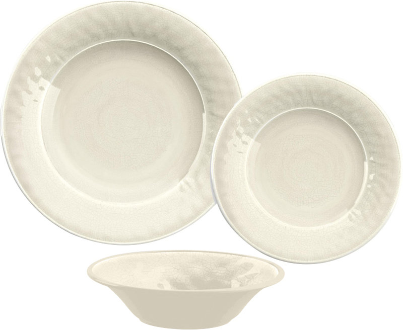 Ewert Melamine Dinnerware Set 12 Piece - Service for 4, Cream