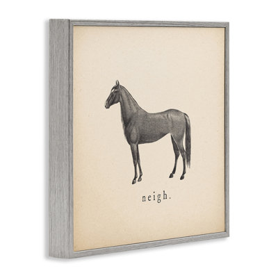 Neigh Farm Horse Sounds Framed Giclee Art by Wild Apple Portfolio