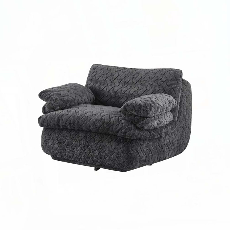 Fauteuil d'appoint pivotant à compression complète, Noir