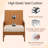 Upholstered Accent Chair With Rattan Arms And Solid Wood Legs-154595178