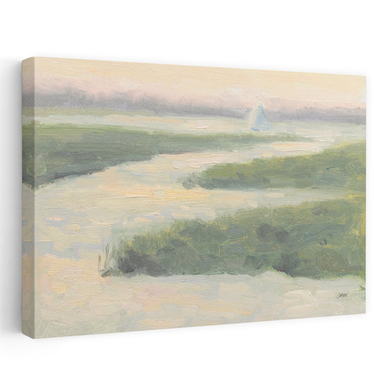Coucher de soleil, voile, bord de mer, paysage, bateau, bord de mer, H 24 po x l 16 po