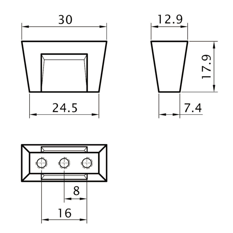 Expression Rectangle Knob, Chrome