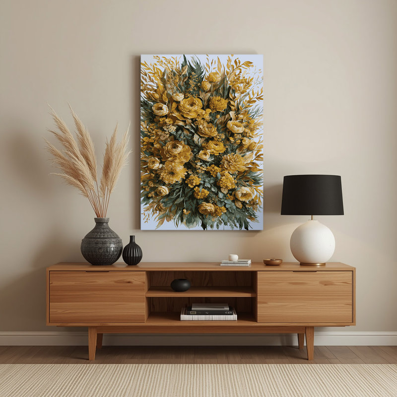 Aquarelle florale 58, art mural en métal brun, 14" H x 11" W
