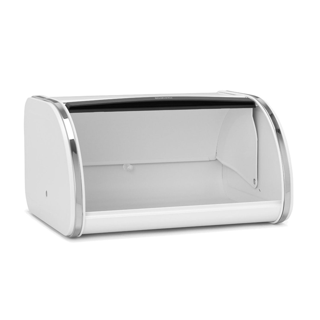 Brabantia Rollbrotkasten Fresh White, Brotkasten, Brotbox mit Rolltür, Stahl, Weiß, 306020