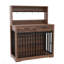Meuble pour cage 38 po, table cage robuste avec 2 tiroirs de rangement et tablettes, table de bout avec porte coulissante pour chien à l'intérieur, table de bout