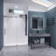 Porte de douche coulissante simple sans cadre avec garde-raz-de-marée l 56 à 60 po x H 76 po Leon-55412947
