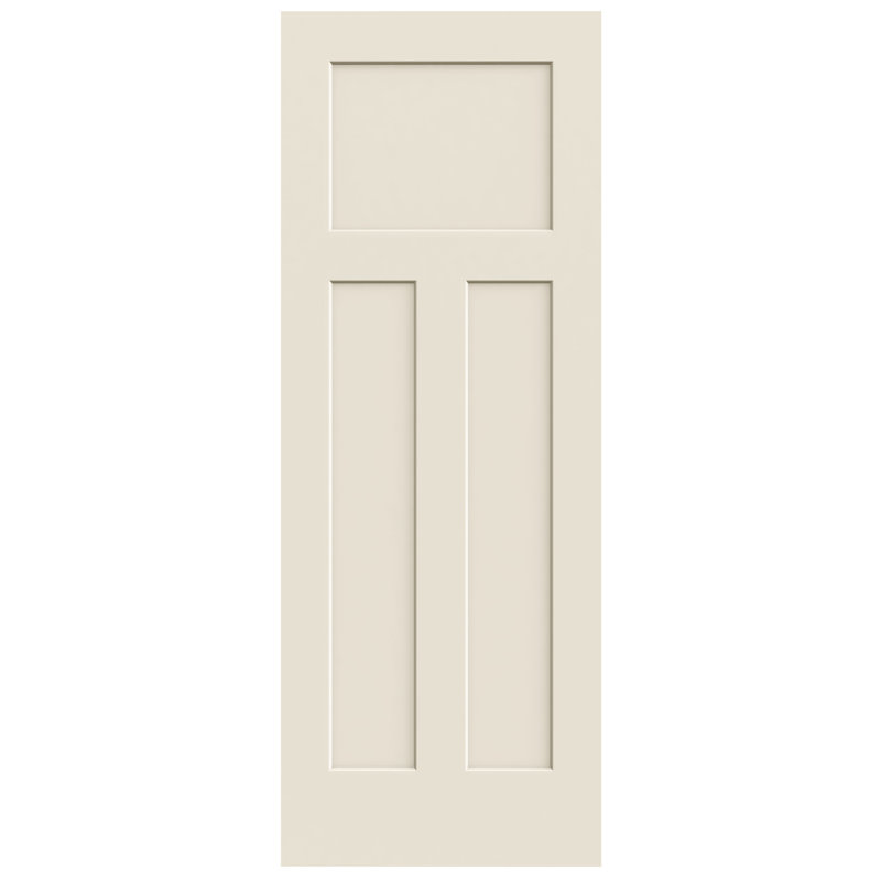 Porte standard à 3 panneaux moulés en bois manufacturé, 24 po x 84 po