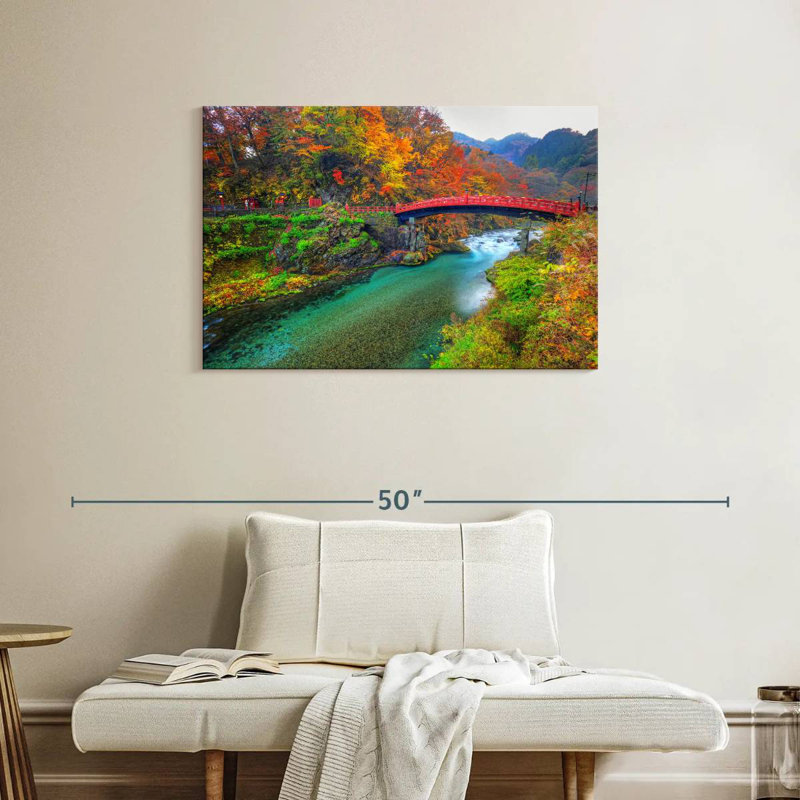Lilie Shinkyo Bridge In Autumn, 24" H x 36" W