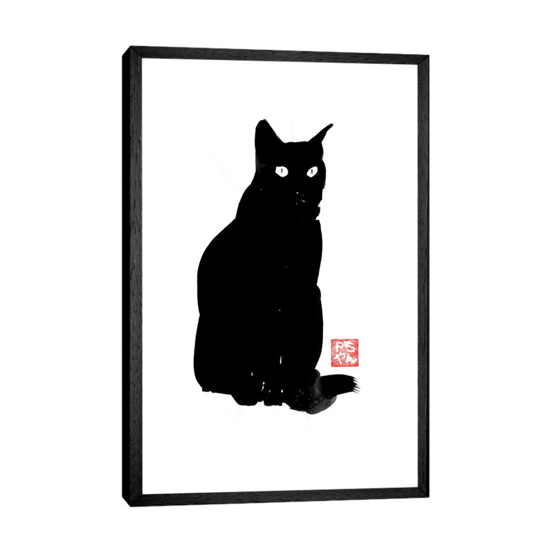 An Idea Of A Cat by Péchane - Print on Canvas, Black Framed, 152.5 cm H x 101.5 cm W