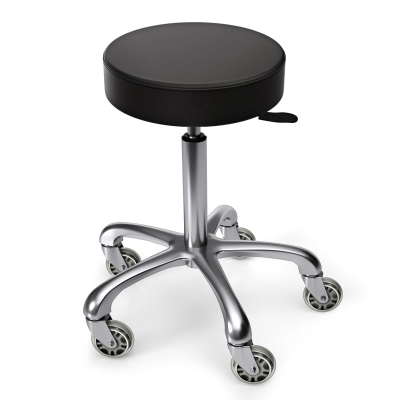 Tabouret de laboratoire ergonomique à hauteur réglable avec roulettes robustes