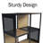 Lavish Home 29"L x 15.25"W x 56.5"H Cube Storage Organizer, Oak and Black