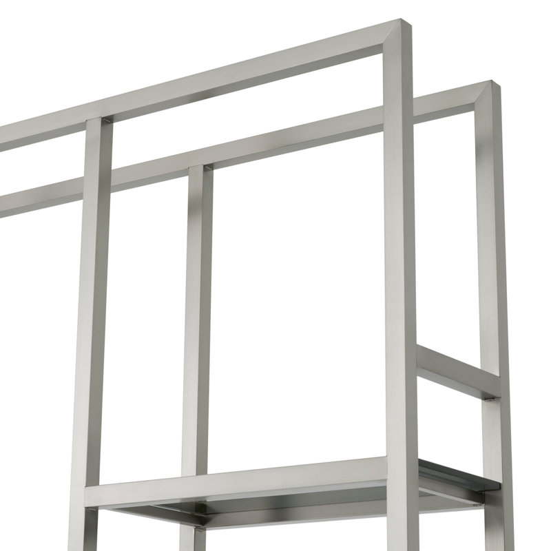 Corrado I Bookcase, Black/Brushed Steel/Smoke