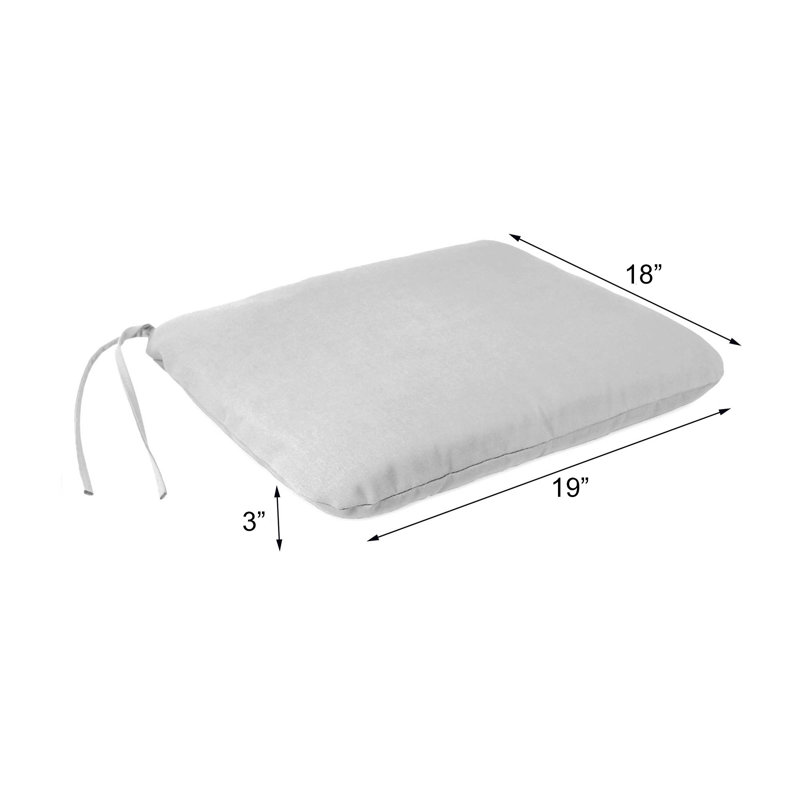 19" x 18" Outdoor Seat Cushion with Ties, Wesley Hedge