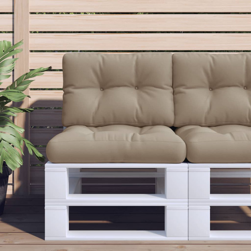 Coussin à palette taupe vidaXL 100% polyester, matériaux mi-résistants aux rayons UV, 23,6 po H x 15,7 po L x 4,7 po P, Taupe