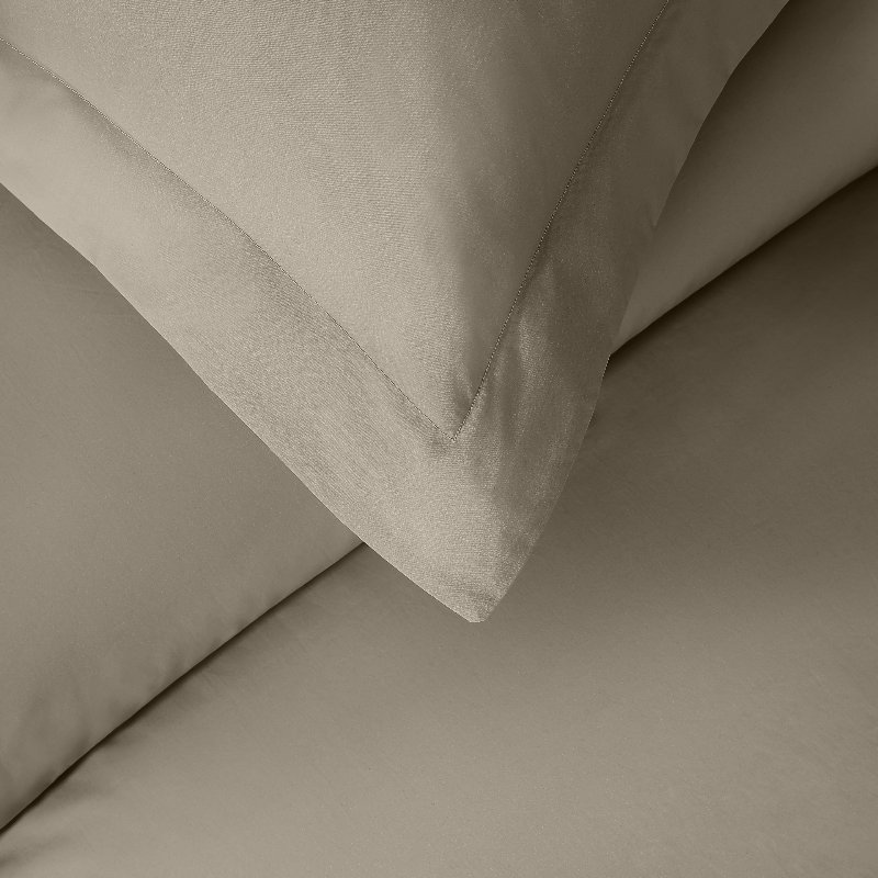 Ultra Percale Duvet Cover Set, Queen Duvet Cover + 2 Standard Shams, Tan
