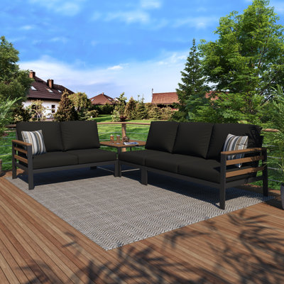 Townsend Outdoor 5 Person Sectional Seating Group With Sunbrella Cushions by Birch Lane