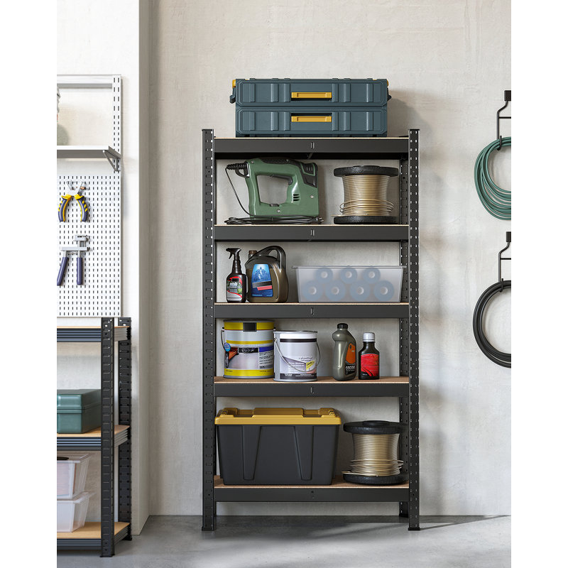 Adeolu 75 cm W Adjustable Height Shelving Unit, Black