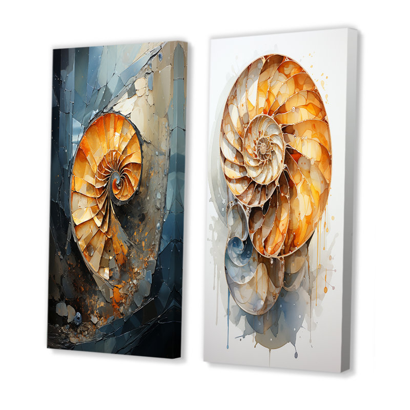 Ensemble de salon Golden Sea Sheel Spiral - Nautilus, Toile tendue, H 32 po x l 33 po