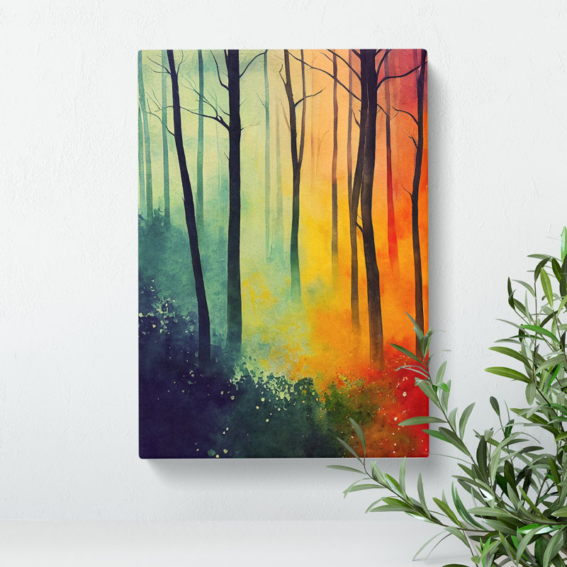 XV1022-4935X Vibrant Forest No.2 - Print, Wrapped Canvas, 50cm H x 35cm W, No Matte