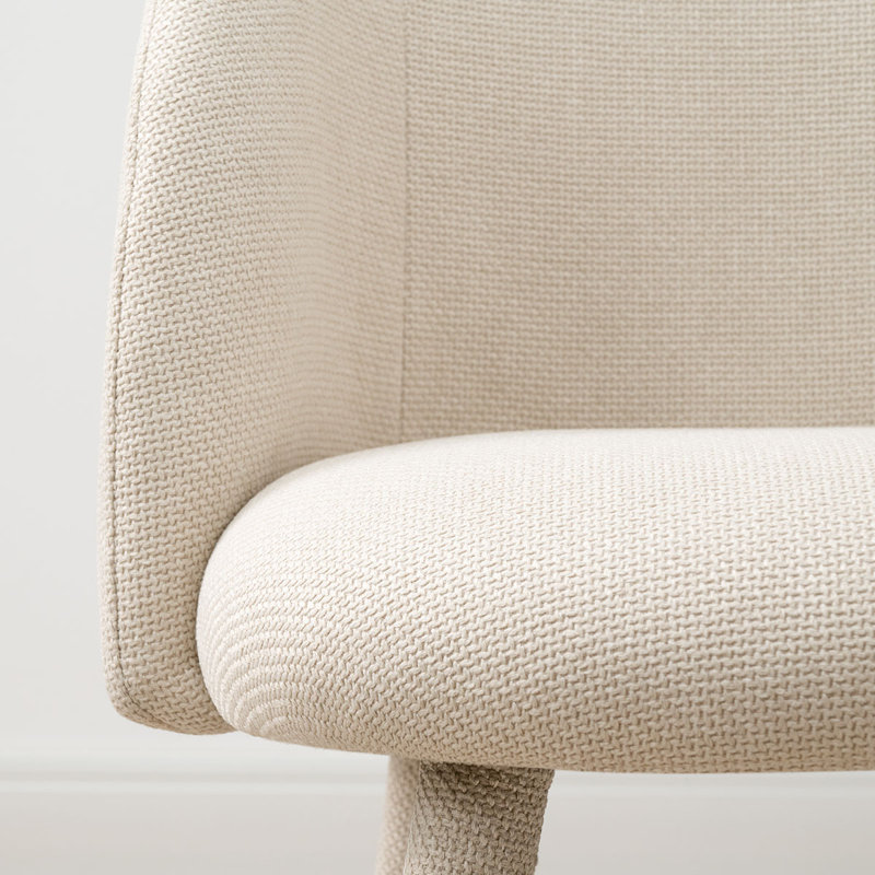 Chaises de salle à manger rembourrées Modern, Blanc