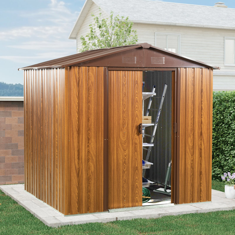 5 ft. W x 6 ft. D Metal Outdoor Storage Shed Coffee