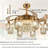 42 Inch New Concealed Fan Pendant Light With Lamp Arm, LED Light Strip Fan With Tri Color Dimming, E26 * 8 (Excluding Light Source), With Remote Control, Suitable For Bedrooms, Dining Rooms