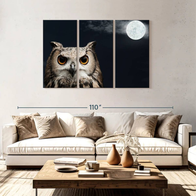 Brampt African Eagle Owl, 48" H x 74" W