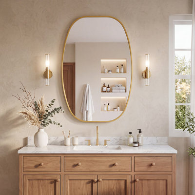 Metal Oval Wall Mirror
