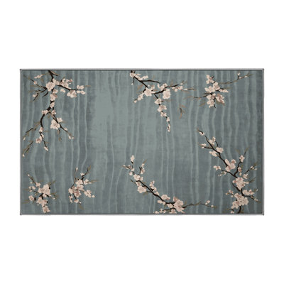 Machine Washable Gray Area Rug