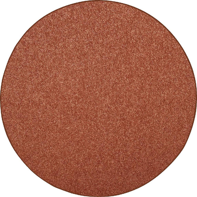 Solid Color Machine Woven Area Rug in Rust, Round 12'