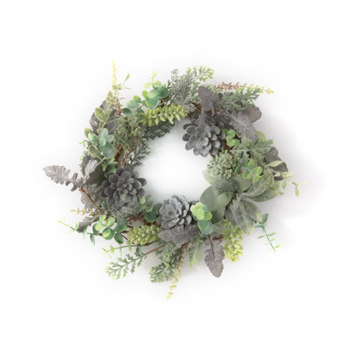Couronne succulente de chlorure de polyvinyle (PVC) de 16 po