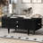 Rectangle Coffee Table with Four Drawers, Two Side Hidden Storage Compartments-1942392374