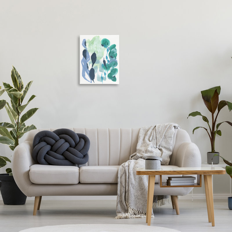 Symbolic Leafy Paint Shapes Canvas Wall Art by Melissa Wang, 20" H x 16" W