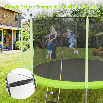 10FT Trampolines For Kids & Adults, Trampoline With Enclosure, Ladder, Recreational Trampolines For Outdoor Jump