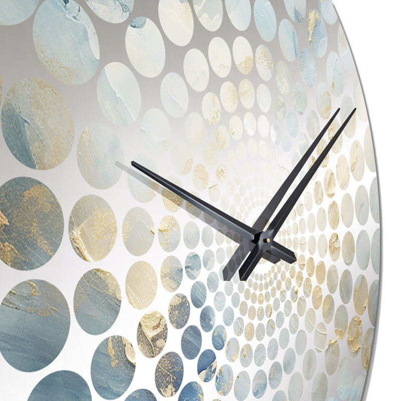 Gold And White Marble Geode - Abstract Marble Wall Clock, Extra Large