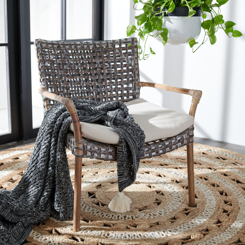 Eisley 15.74'' H Linen Upholstered Armchair, Gray