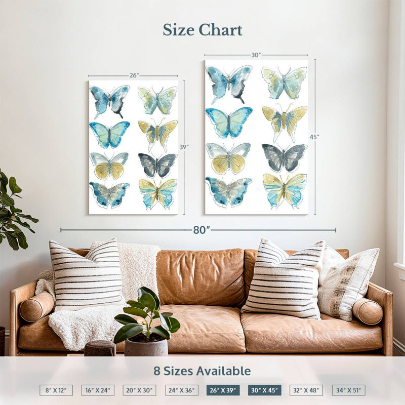 Brampt Butterfly Blues I, 39" H x 26" W