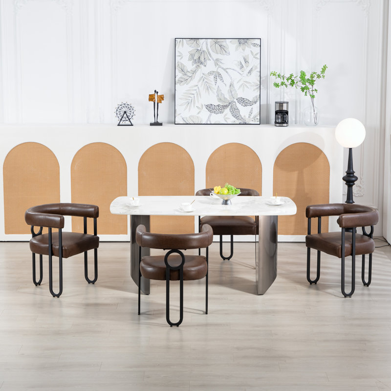 Ensemble de 2 fauteuils d'appoint en chenille, Brun foncé 